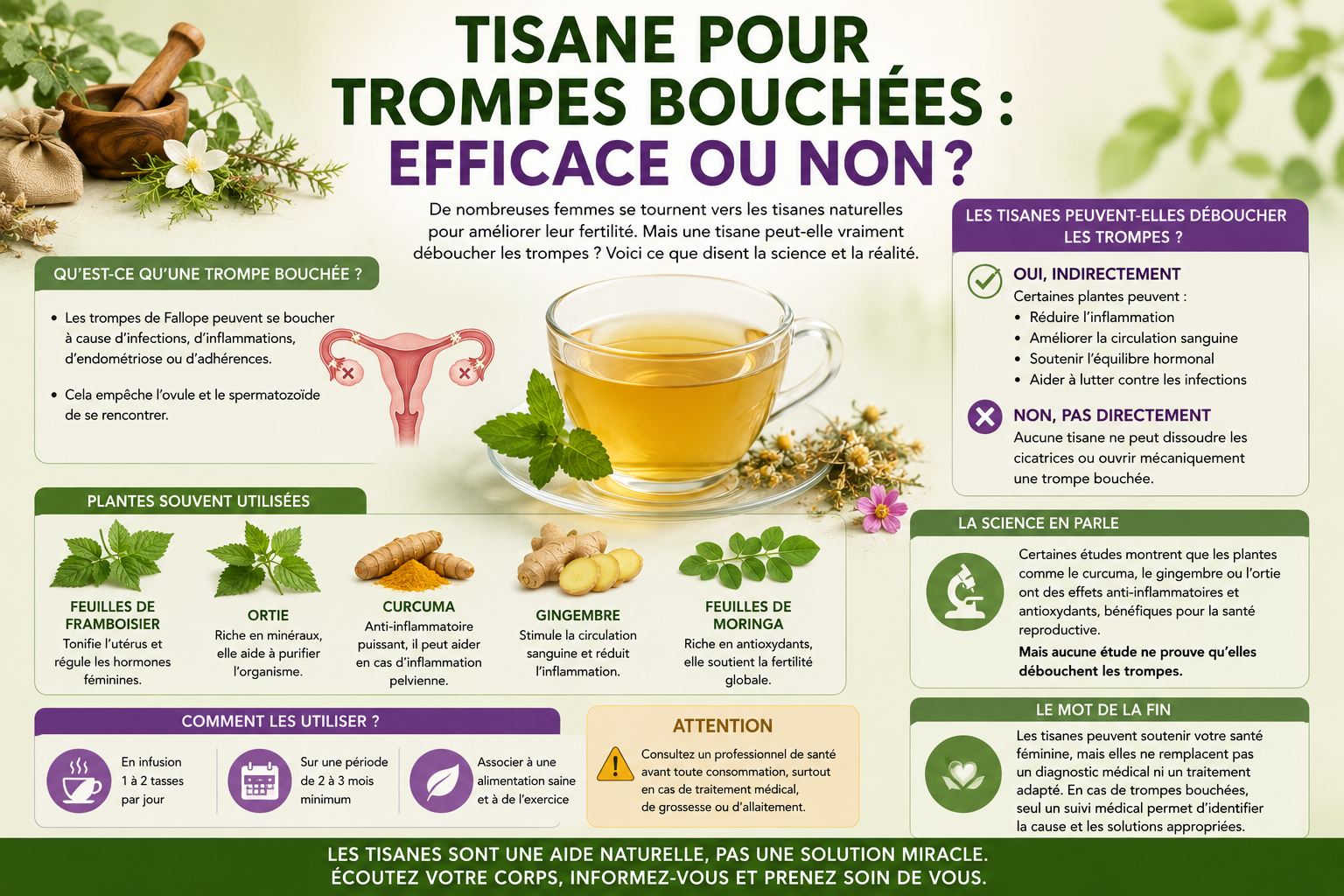 Tisane pour trompes bouchées : Efficace ou non ?